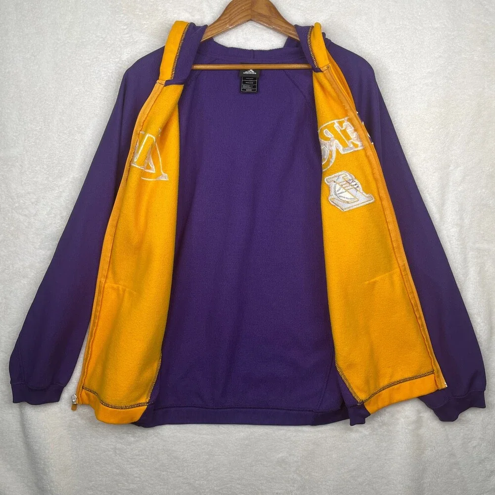 Los Angeles Lakers NBA Adidas Full Zip Up Hoodie/Jacket Mens Medium